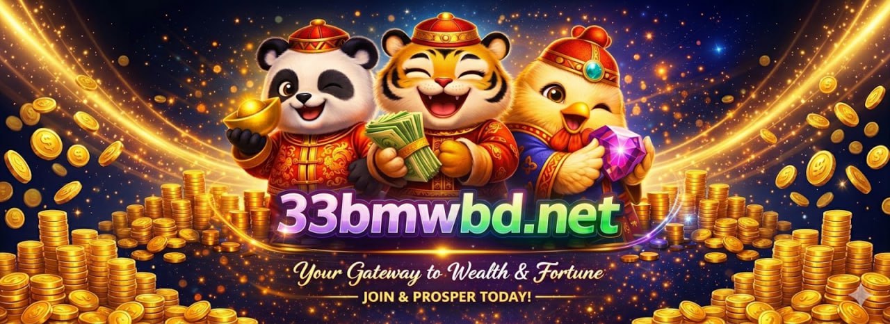 33BMW banner presenting a digital gaming platform with casino-style visuals and interactive elements