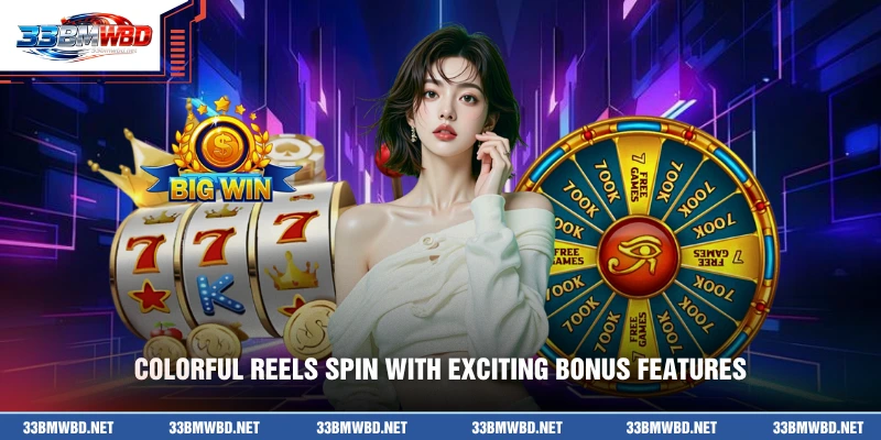 Colorful reels spin with exciting bonus features