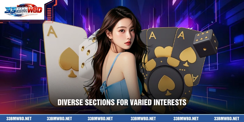 Diverse sections for varied interests