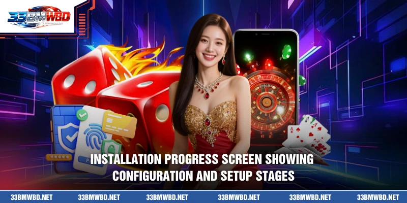 Installation progress screen showing configuration and setup stages